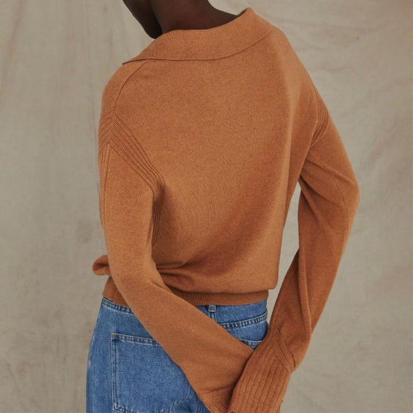 Foley Cashmere Collared Sweater Top