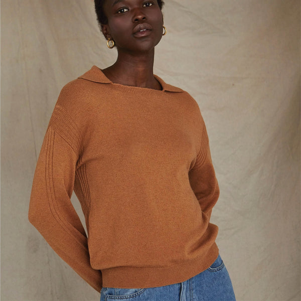 Foley Cashmere Collared Sweater Top