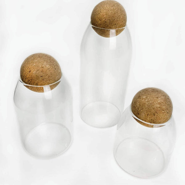 Glass Canister with Round Cork Top