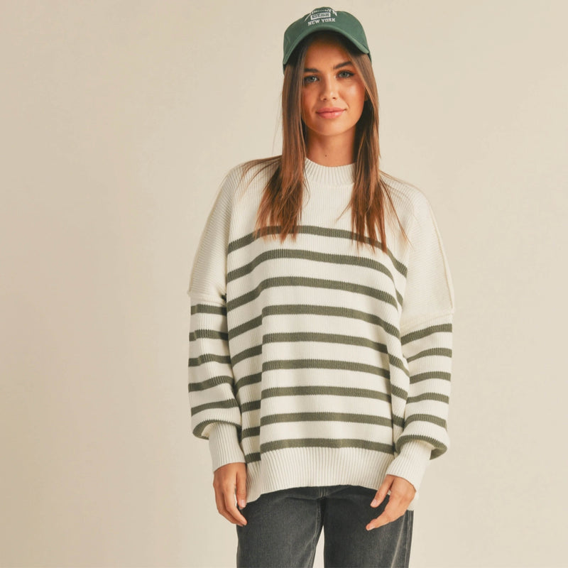 Rowand Olive Stripe Sweater