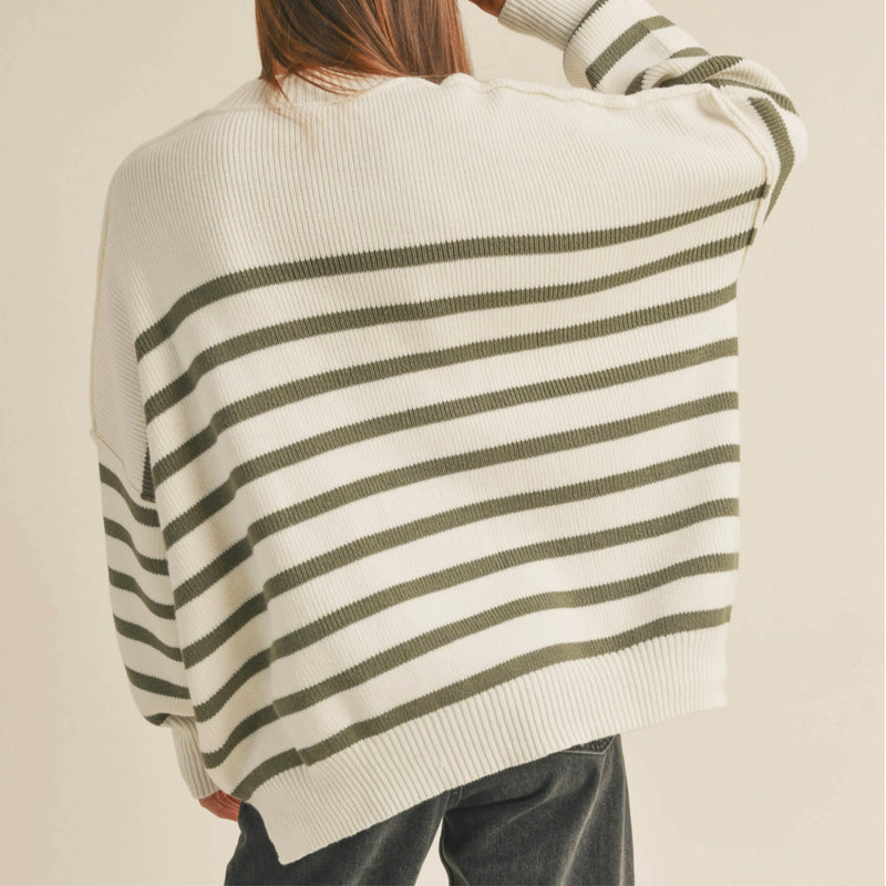 Rowand Olive Stripe Sweater
