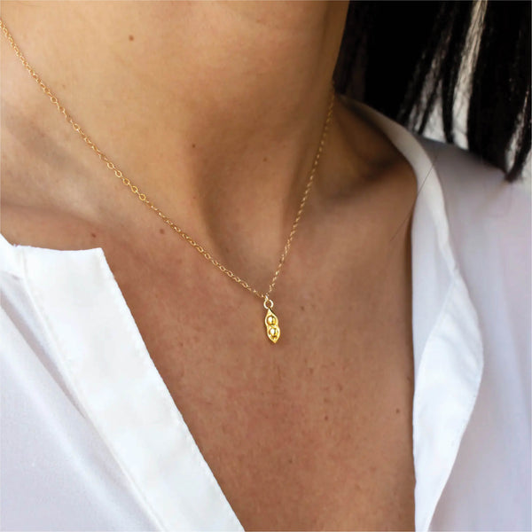 Gold Peapod Necklace - Caroline & Company in Louisiana