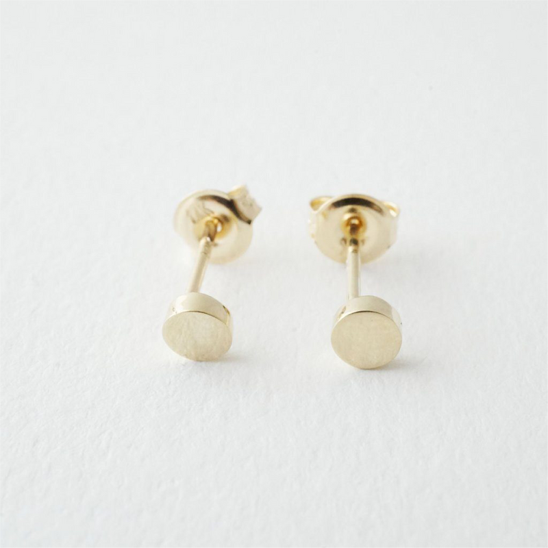 14k Gold Mini Circle Studs