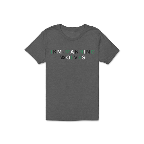 Toddler & Youth - IKM-Manning Wolves Tri-Color Letter Tee