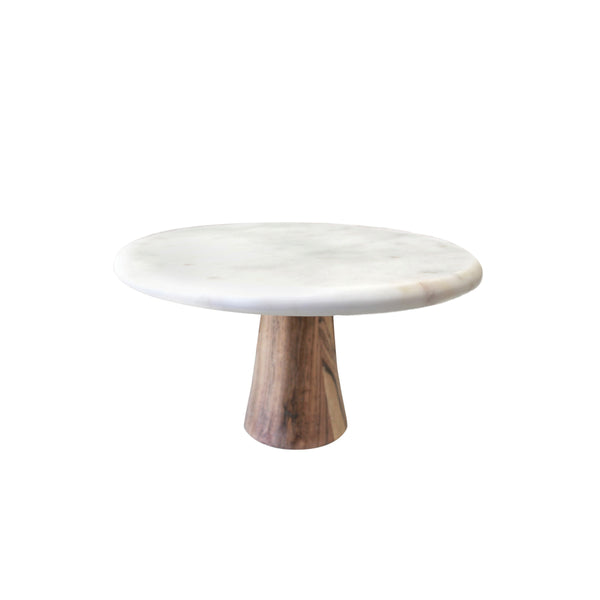 Marble + Wood Cake Stand