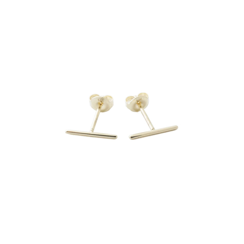 14k Gold Skinny Bar Earrings – The Anchored Collective