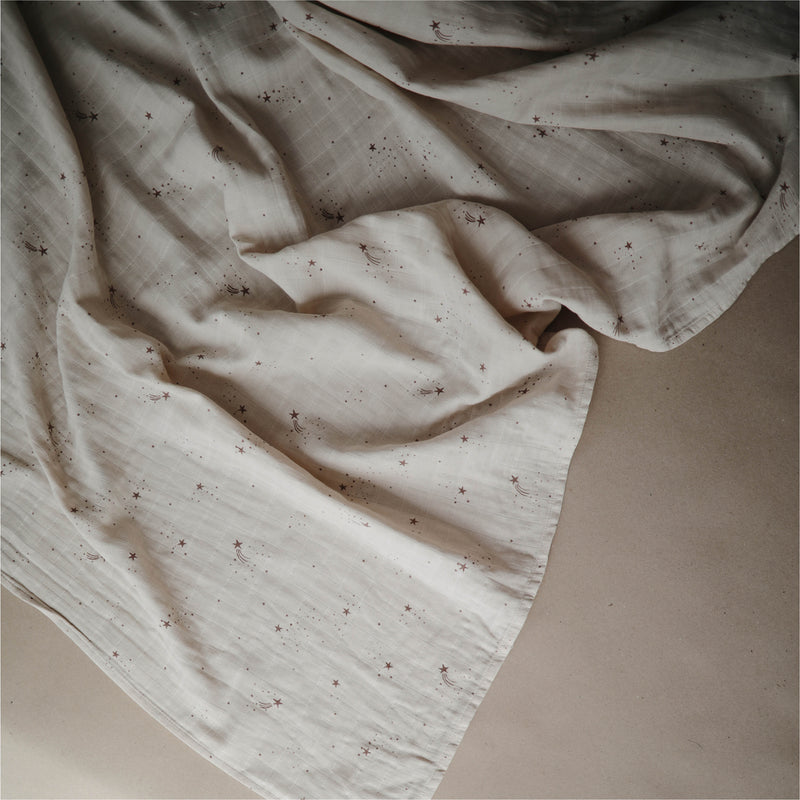 Muslin Swaddle Blanket: Falling Stars