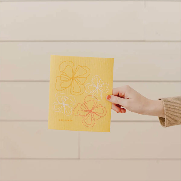 Line Floral Swedish Dishcloth