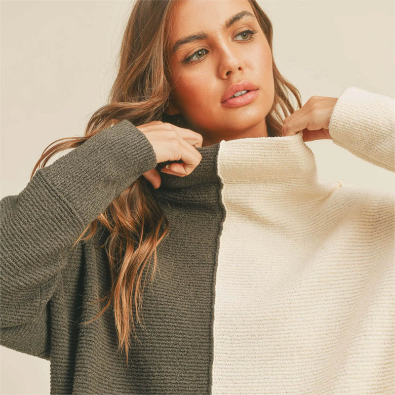 Olive Combo Sweater