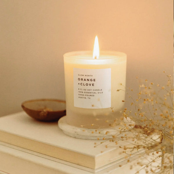 Orange + Clove Frosted Candle